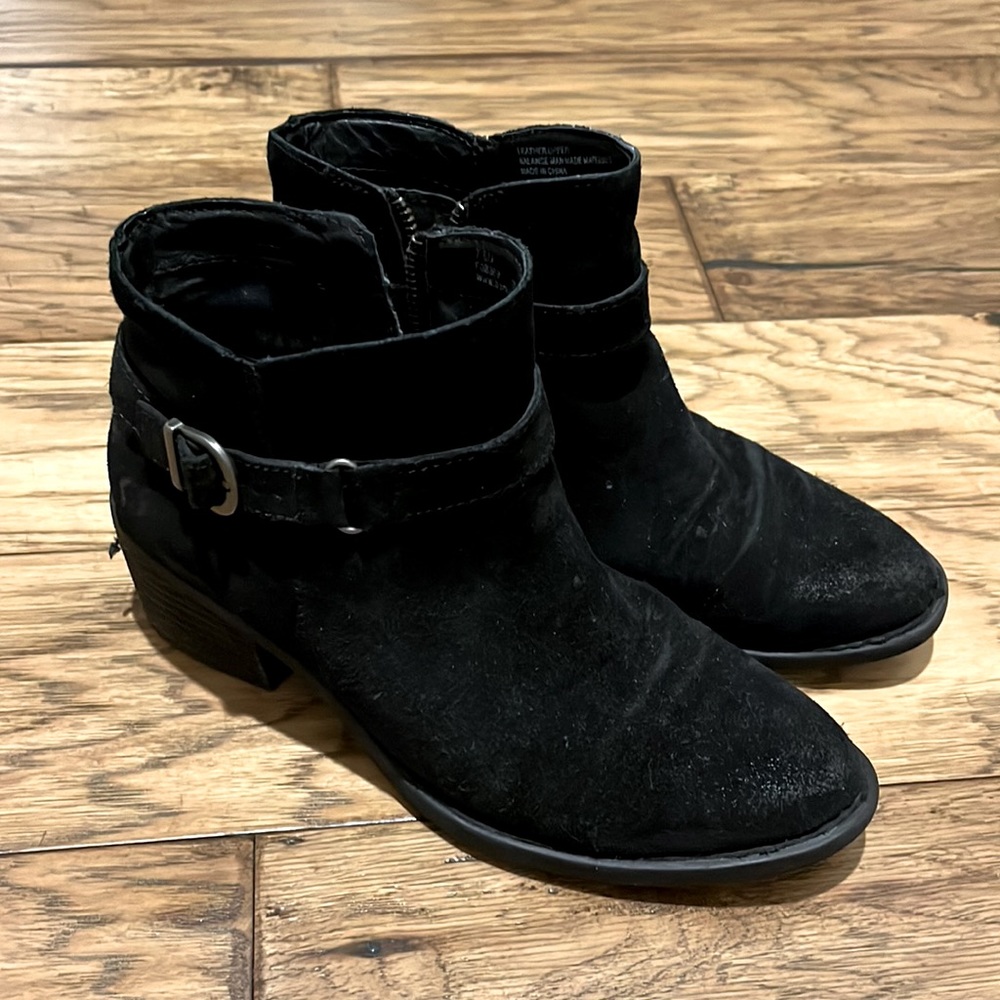 Born black suede booties